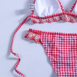 Maillot de bain femme 2 pièces à carreaux rouges et blancs Rosa