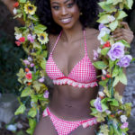 Maillot de bain femme 2 pièces à carreaux rouges et blancs Rosa