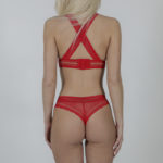 Ensemble rouge 2 pièces culotte soutien-gorge Bella