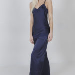 Ensemble pyjama pantalon femme satin bleu Josette
