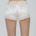 Ensemble pyjama-short robe de chambre satin blanc crème Milla