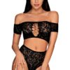 Ma lingerie fine By Leonce Ensemble noir 2 pièces culotte soutien gorge col bardot Rihanna 1