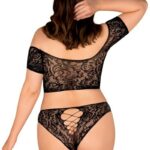 Ensemble 2 pièces culotte soutien-gorge col bardot Rihanna