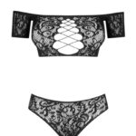 Ensemble 2 pièces culotte soutien-gorge col bardot Rihanna