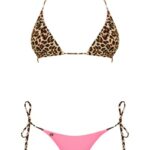 Maillot de bain bikini réversible rose léopard Miami