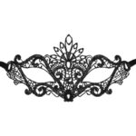 Masque loup blanc ou noir souple en guipure Candice